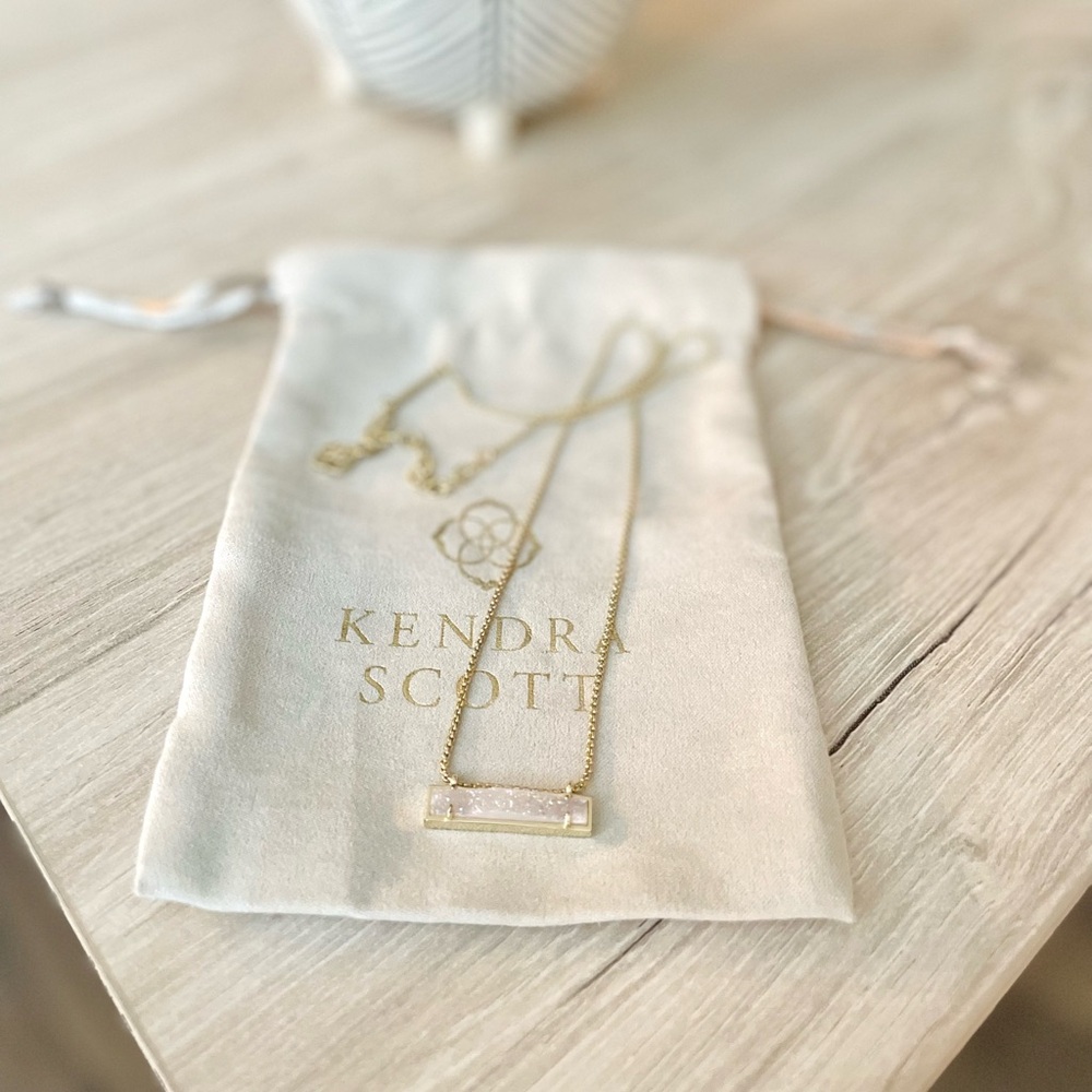 Kendra Scott Gold Necklace with Iridescent Drusy Pendant